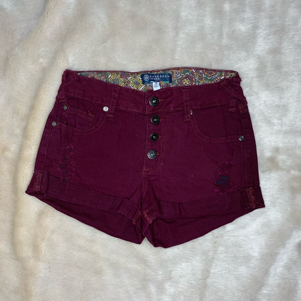 Burgundy high waist short